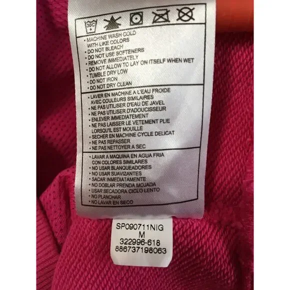 Nike Women’s Pink Medium Hoodie 08 On Back Kangaroo Pockets Long Sleeve Pullover - Picture 6 of 7